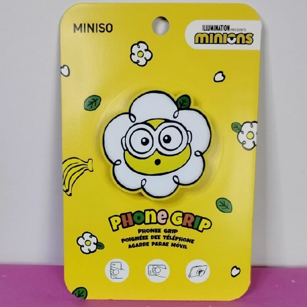 Miniso Minions Phone Grip Flower Daisy Face